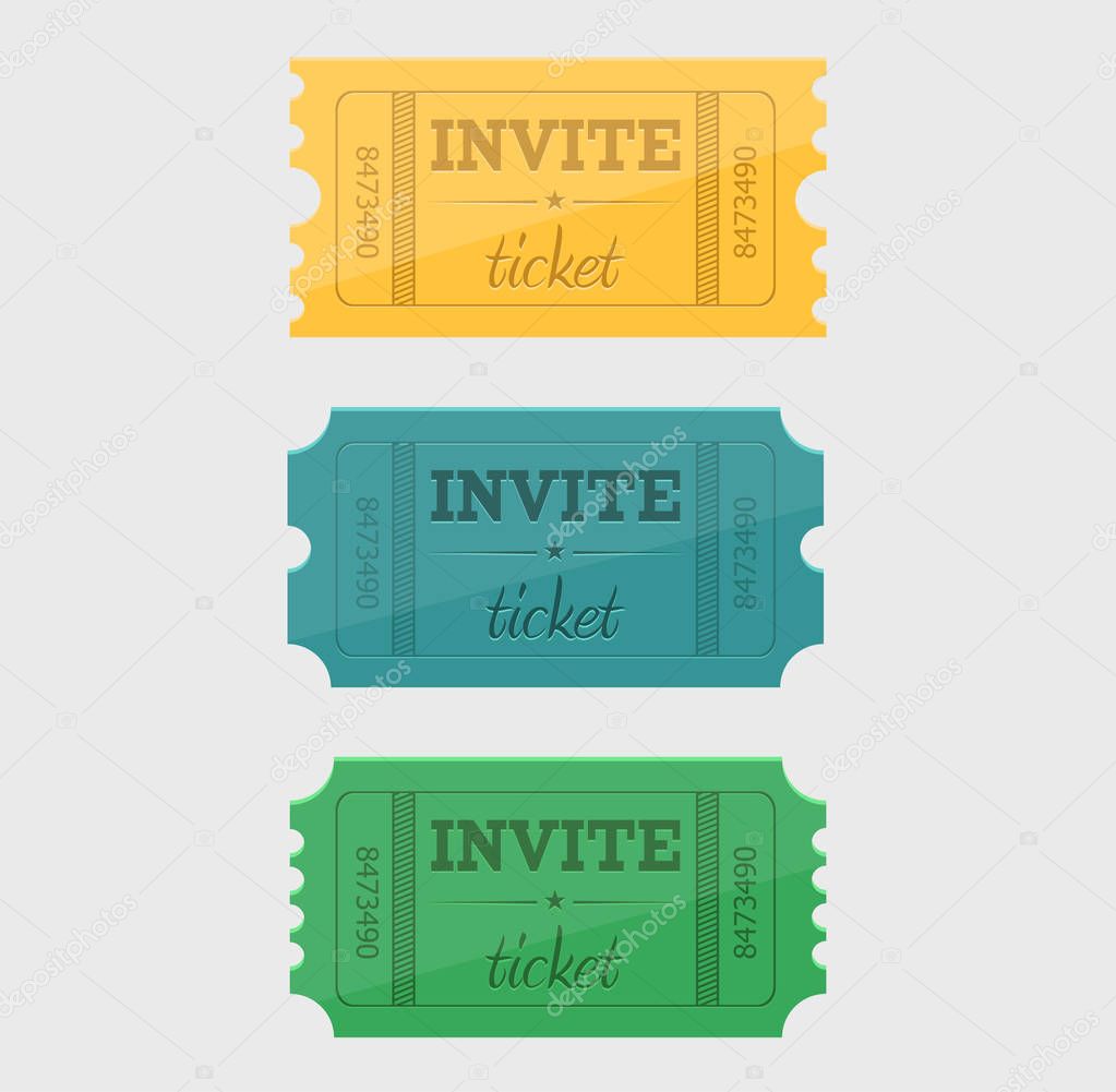 Vector designed cinema tickets close up top view