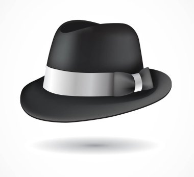Beyaz izole vektör fedora şapka