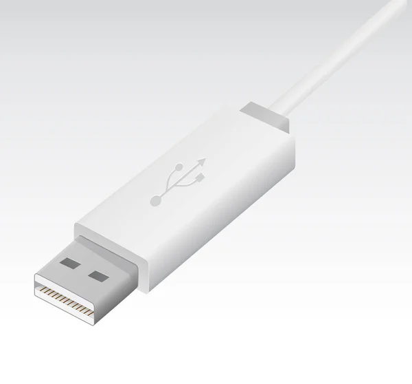 Cable micro USB aislado sobre fondo blanco — Archivo Imágenes Vectoriales