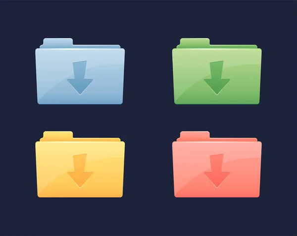 Télécharger Data Vector Folder Icon. Dossier avec flèche de téléchargement — Image vectorielle