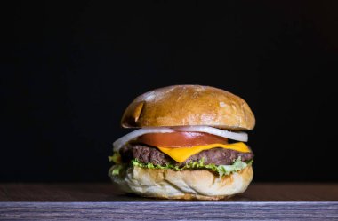 Lezzetli hamburguer Önden Görünüm