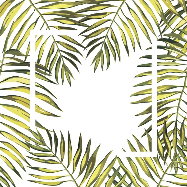 Spandoek, poster met palm bladeren, jungle blad. Mooie vector floral tropische zomer achtergrond. EPS-10 — Stockvector