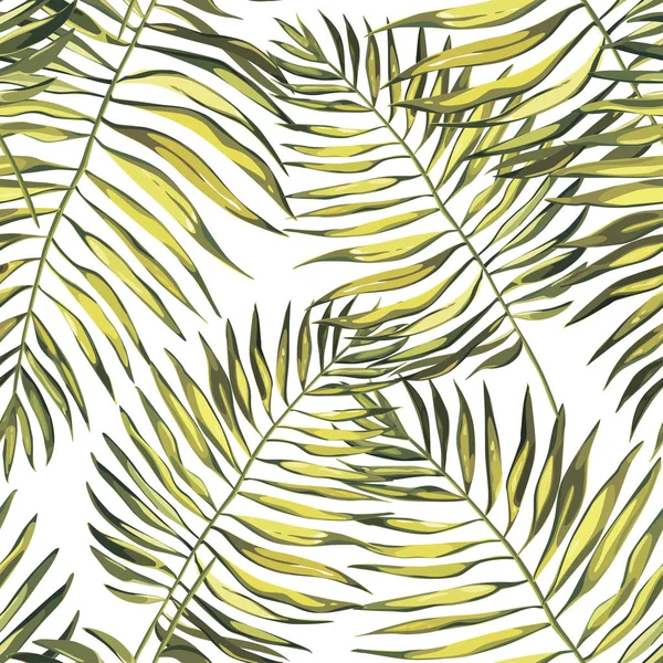Hojas tropicales. Hermoso fondo de patrón floral vector sin costuras, impresión exótica. EPS 10 — Archivo Imágenes Vectoriales
