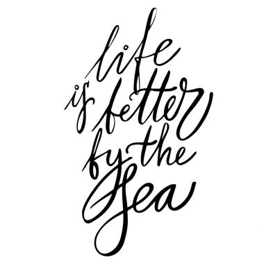 Hayat deniz - posterler, tişörtler, kartları, davetiyeleri, çıkartmalar, afiş için tasarım yazı el iyidir. EPS 10