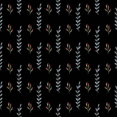 Sulu Boya şirin süslü çiçekler seamless modeli. Dekoratif tarzı resimde. Doğal unsurlar. El boyalı çiçek şekil.