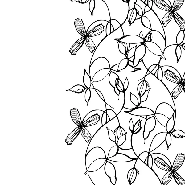 Flores gráficas dibujadas a mano — Archivo Imágenes Vectoriales