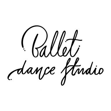 El yazı çekilmiş. Bale dans stüdyosu hat. Vektör çizim.