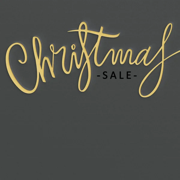 Christmas sale-phrase. Holiday lettering illustration. Cut out phrase in paper. — Stock Photo, Image