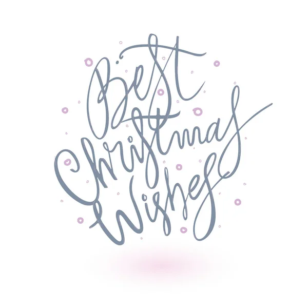 La mejor frase de Navidad Deseos-letras. Ilustración de tinta carta navideña. Tarjeta de felicitación de Navidad . — Vector de stock