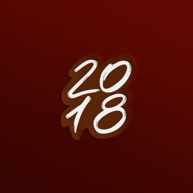 Sumbol mutlu yeni yıl 2018. Tatil harfler illüstrasyon. Kağıt ifade kesip.