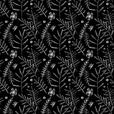 Elle çizilmiş doodle çiçek kümesi. Grafic yaz çiçek öğeleri.