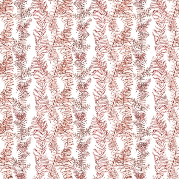 Wzór z akwarela ilustracja czerwone korale. Ręcznie rysowane szkic dla projektu. Podwodne tła akwarela, ilustracja. — Zdjęcie stockowe