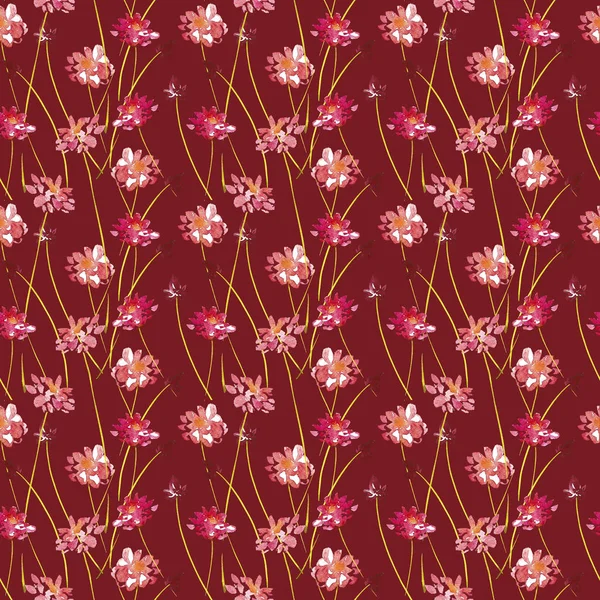 Ručně tažené akvarel květiny bezešvé vzory. Ilustrace pro pepřovou design. — Stock fotografie