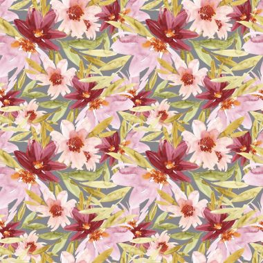 Çiçeklerle suluboya kusursuz desen. Nazik renkler. Kadın deseni. El yapımı..