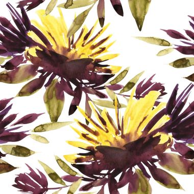 Çiçekler suluboya resim. Seamless modeli. Anneler günü, düğün, doğum günü, Paskalya, Sevgililer günü. Pastel renkler. Bahar. Yaz.