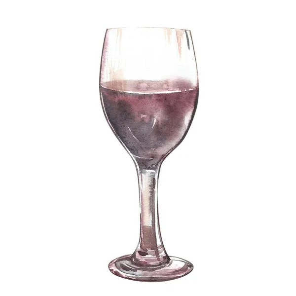 Sketch of wineglasses. Isolado em fundo branco. ilustração aquarela desenhada à mão . — Fotografia de Stock