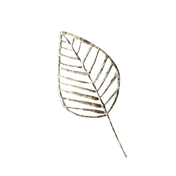 Golden leaf designelement. Dekoration element för inbjudan, bröllop kort, alla hjärtans dag, gratulationskort. Isolerade på vit bakgrund. Vintage blommig Vector bakgrund. — Stock vektor