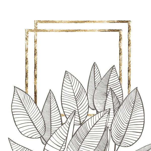 Καλοκαίρι τροπικά φύλλα διανυσματική σχεδίαση. Floral φόντο εικόνα. Πρόσκληση ή καρτών σχεδιασμό με φύλλα ζούγκλα. — Διανυσματικό Αρχείο