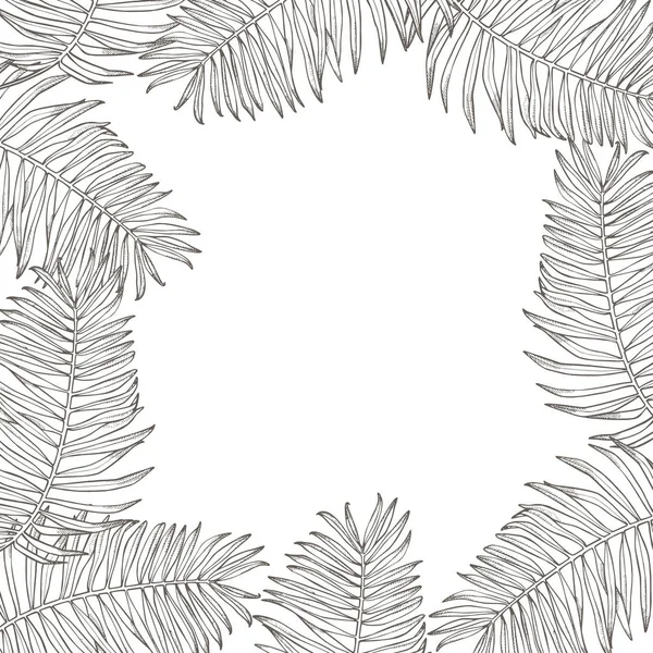 夏の熱帯の葉ベクター デザイン。花の背景イラストです。ジャングルの葉で招待状やカードのデザイン. — ストックベクタ