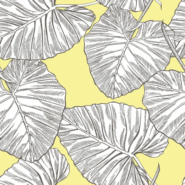 Jungle laisse sans couture vectoriel motif floral fond. Feuilles de palmier tropical fond. Illustration vectorielle dans un style tendance . — Image vectorielle