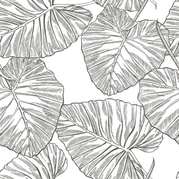 Selva hojas sin costura vector floral patrón de fondo. Fondo de hojas de palma tropical. Ilustración vectorial en estilo moderno . — Archivo Imágenes Vectoriales
