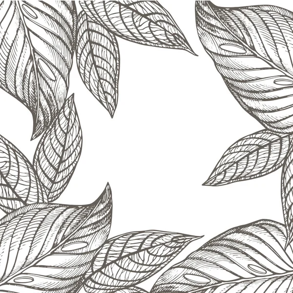 여름 열 대 나뭇잎 벡터 디자인. 꽃 배경 그림입니다. 초대 또는 카드 디자인 정글 잎. — 스톡 벡터