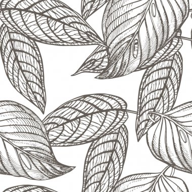 Orman sorunsuz vektör çiçek desenli arka plan bırakır. Tropikal palmiye arka plan bırakır. Vektör çizim trendy tarzı.