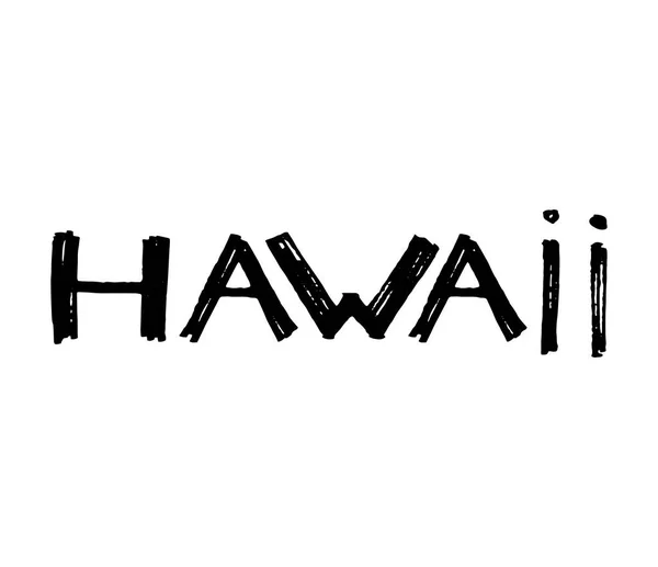 Slogan tipografia. Vettore isola Hawaii disegnato a mano per la stampa di t shirt . — Vettoriale Stock
