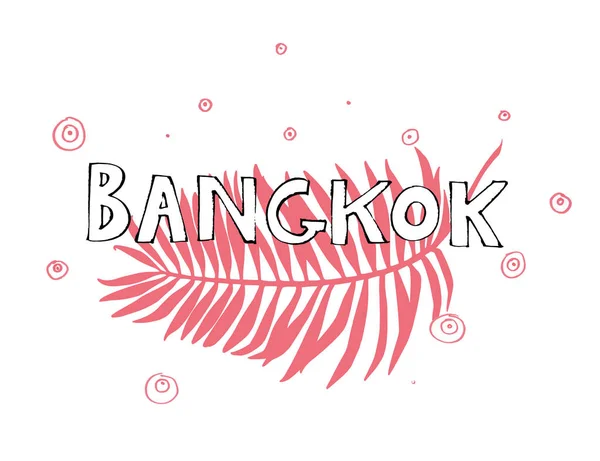 Typografi slogan. Handritad Bangkok vektor för t shirt utskrift. — Stock vektor