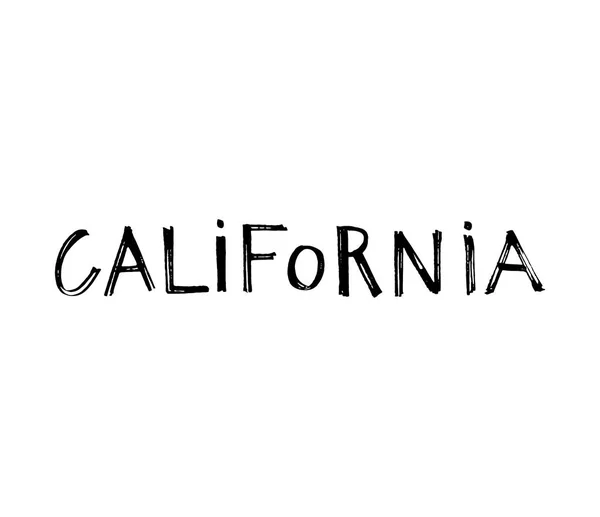 Slogan tipografia. Vettore California disegnato a mano per la stampa di t shirt . — Vettoriale Stock