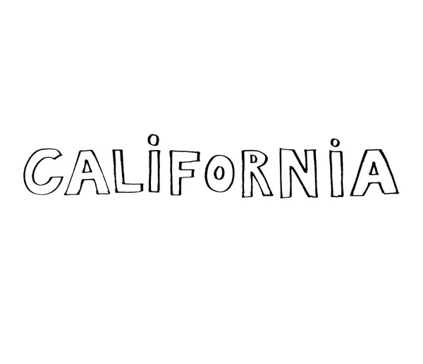 Tipografi sloganı. Elle çizilmiş California vektör t shirt baskı için. — Stok Vektör