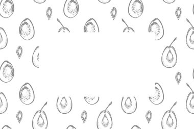 Erikler elle çizilmiş illüstrasyon. Mürekkep çizimi. El çizimi çizimi. Kusursuz desen. Sağlıklı organik yiyecekler. Çiftlik pazarı ürünleri. Paket tasarımı için en iyisi.