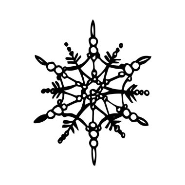 Beyaz arka planda Noel kar taneleri. Yeni yıl ve Noel tasarım unsurları. Noel karlı tebrik kartı davetiyesi. Klasik illüstrasyon.