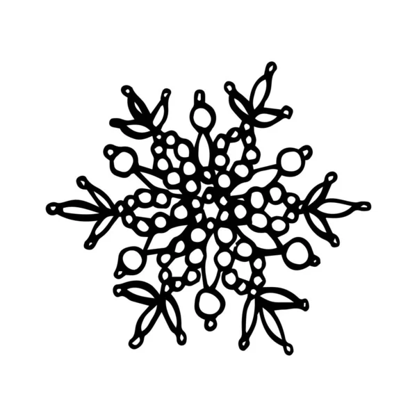 Świąteczne płatki śniegu na białym tle. Elementy noworoczne i świąteczne. Zaproszenie na kartkę świąteczną ze śniegiem. Ilustracja rocznika. — Wektor stockowy