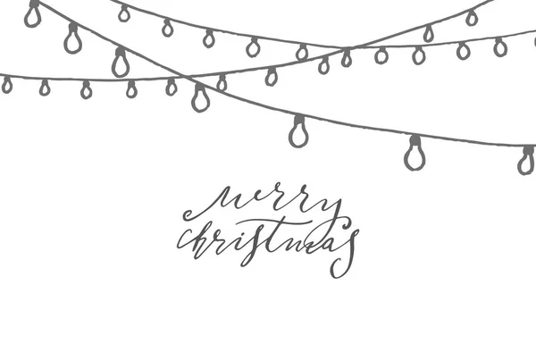 Buon Natale frasi lettering e illustrazioni grafiche modello. Biglietto di auguri con frasi natalizie. Illustrazione vintage . — Vettoriale Stock