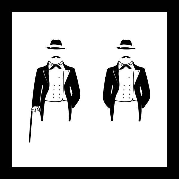 ファッショナブルなスーツの紳士のシルエット ストックベクター
