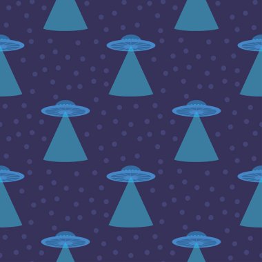 Uçan daireler, ışık ışınları ile soyut fütüristik Yazdır.