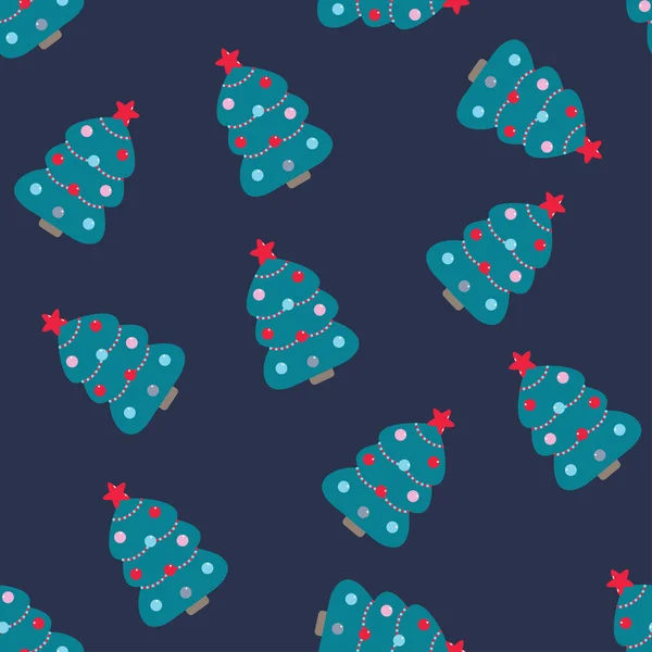 Vecteur motif sans couture de l'arbre de Noël — Image vectorielle
