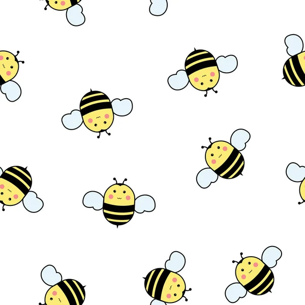 Padrão sem costura com abelhas —  Vetores de Stock