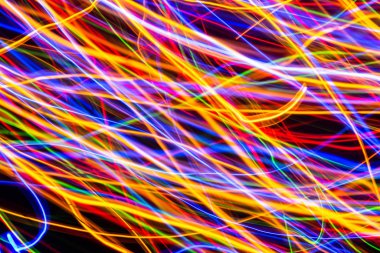 Hareket arkaplanı ile uzun pozlama renkli ışıklar, Abs