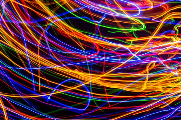 Colorful lights on the long exposure with motion background, Abs