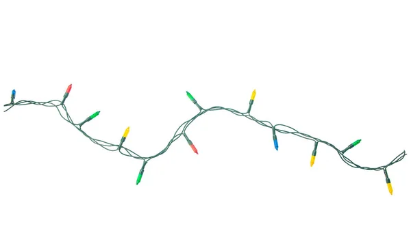 String of Christmas lights isolated on white background With cli — Stock Photo, Image