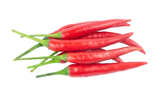 Piros chili vagy chili paprika elszigetelt fehér alapon. a következő — Stock Fotó