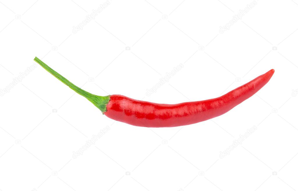 Red chili or chilli pepper isolated on a white background. with 