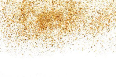 Golden glitter texture on white abstract background