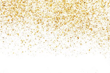 Golden glitter texture on white abstract background