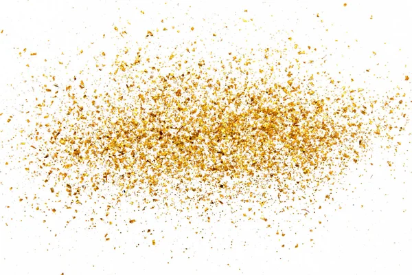 Złoty brokat tekstury na białym abstrakcyjnym tle — Zdjęcie stockowe