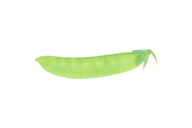 Şekerparem, kar bezelyeleri beyaz arka planda kırpılmış. 