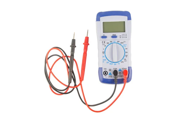 Digital multimeter isolated on white background with clipping pa — Stock Photo, Image