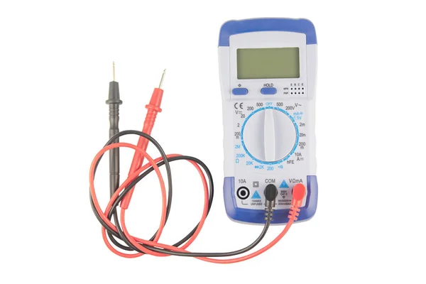 Digitale multimeter geïsoleerd op witte achtergrond met clipping pa — Stockfoto